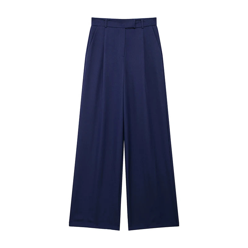 Caliah - Women's High Waist Straight Leg Trousers