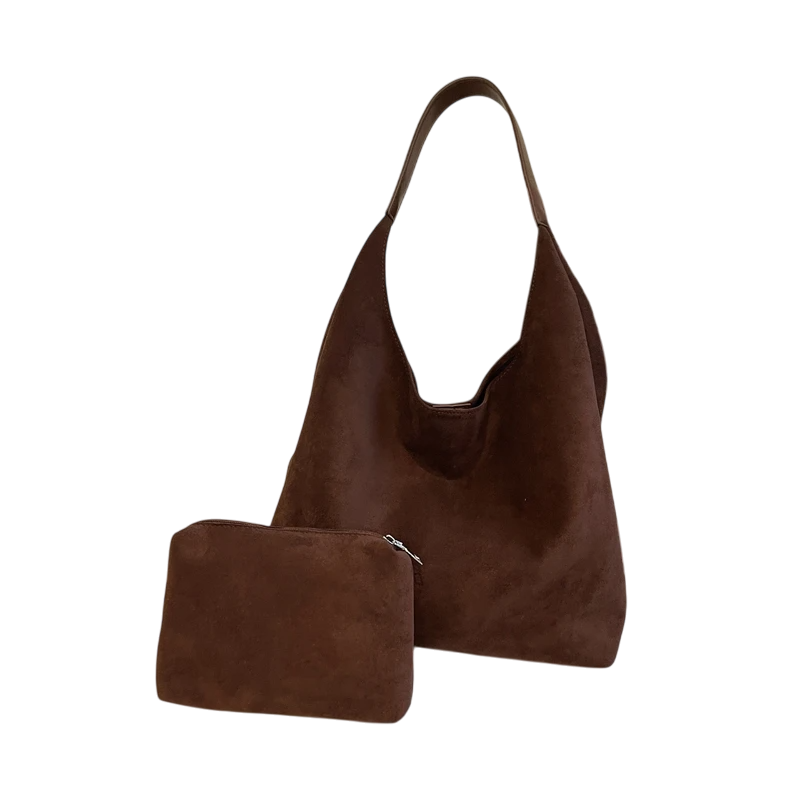 Caliah - Shoulder Tote Bag Set Suede Pure