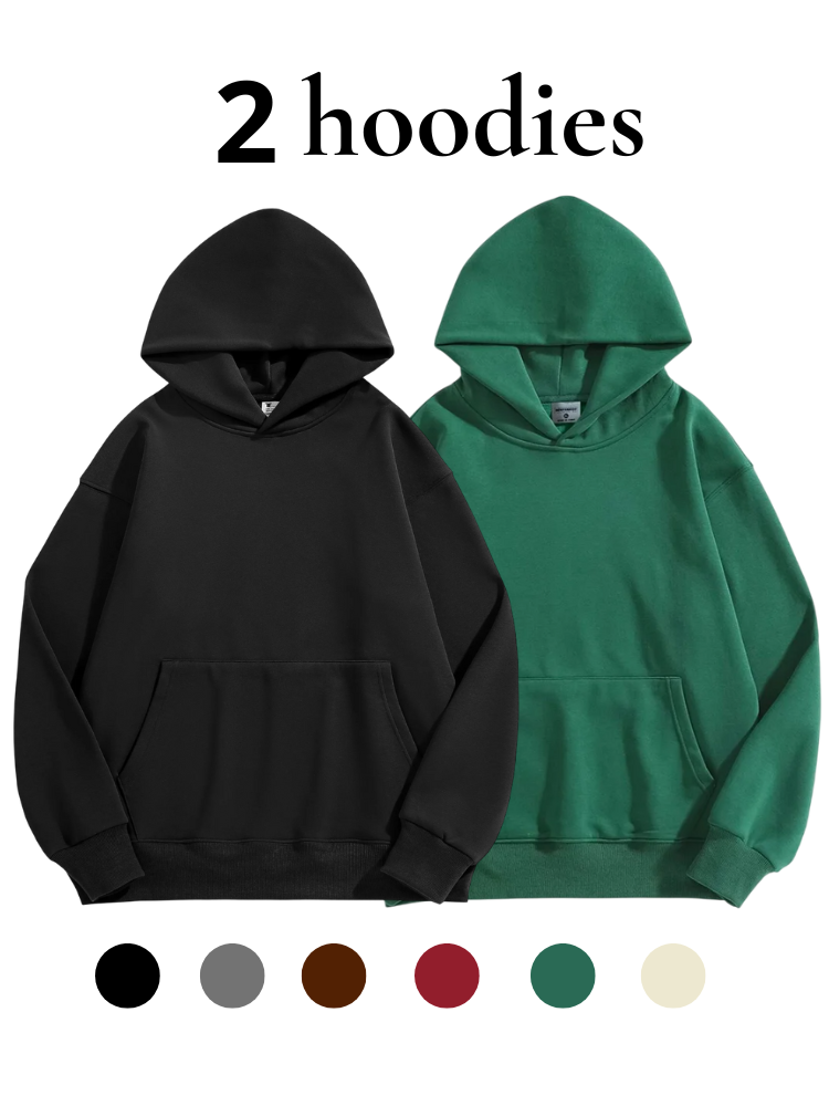 Caliah - 2 Pack Men’s Oversized Heavyweight Pullover Hoodies
