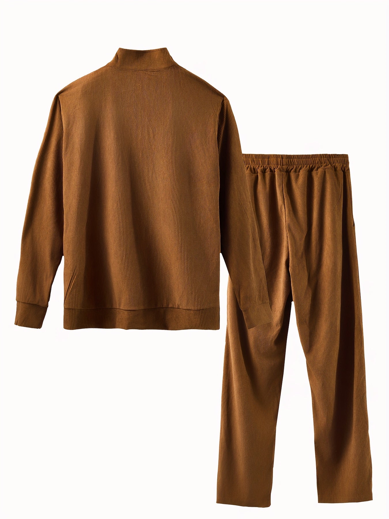 Caliah - Men's Corduroy Trousers & Half-Zip Jumper Set