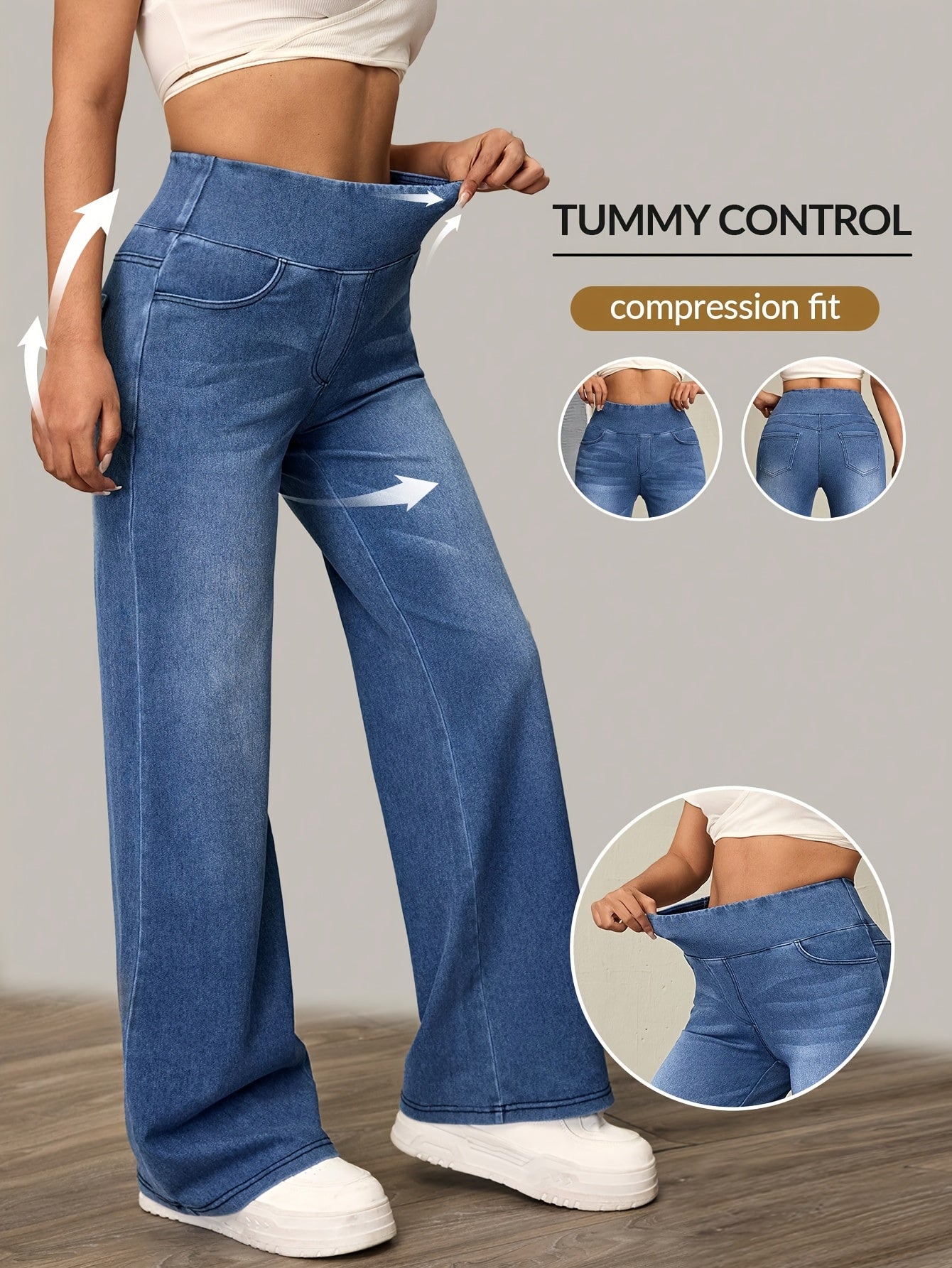 Caliah - Women's High Waisted Wide Leg Pants