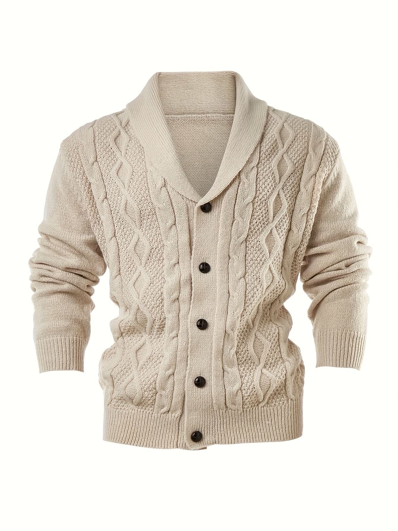 Caliah - Men's Button-Up Cardigan Sweater