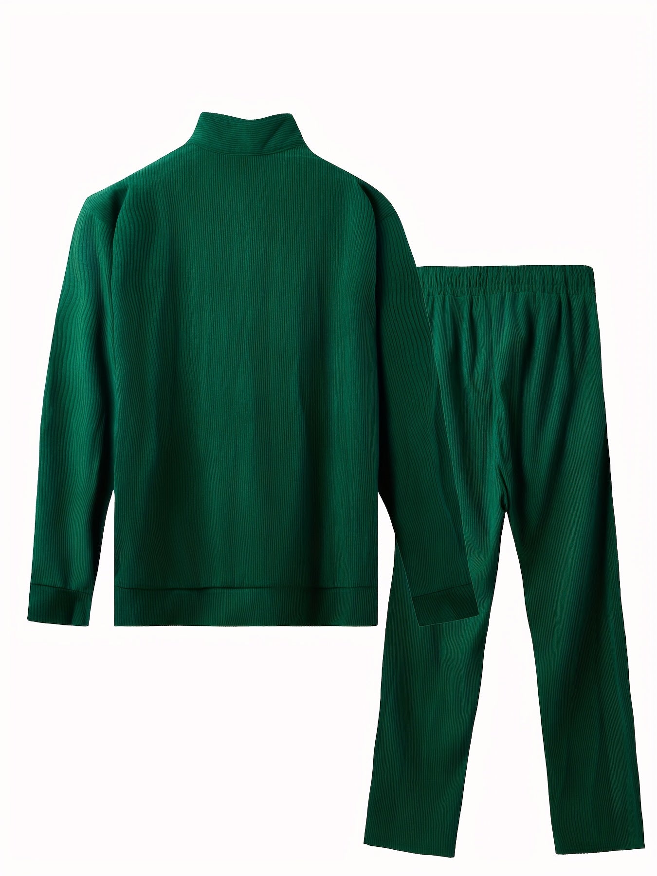 Caliah - Men's Corduroy Trousers & Half-Zip Jumper Set