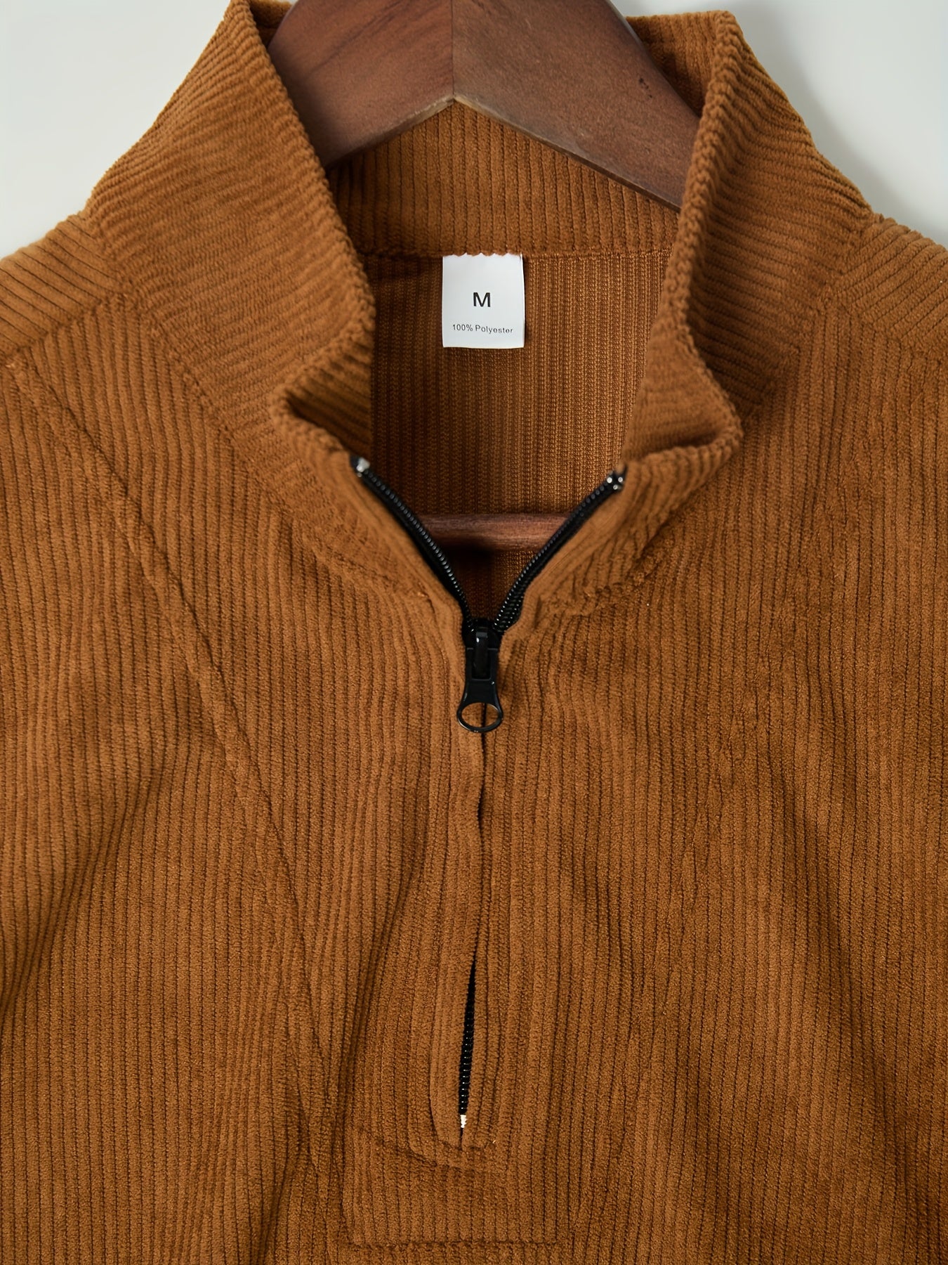 Caliah - Men's Corduroy Trousers & Half-Zip Jumper Set