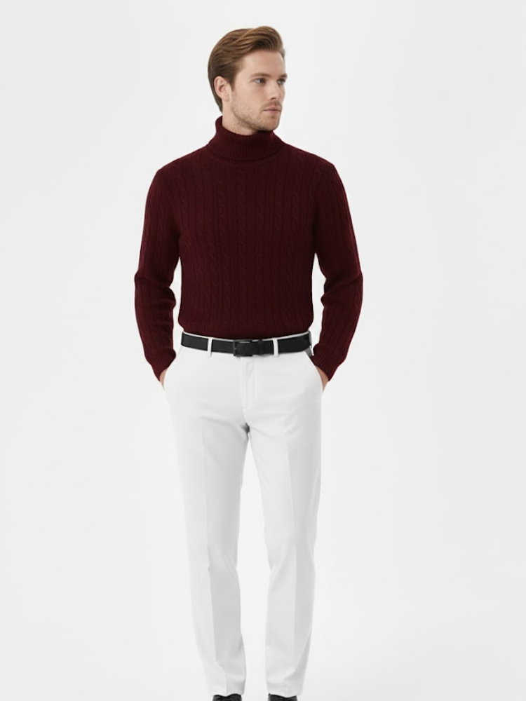 Caliah Classic – Winter Turtleneck Sweater & Trousers Set