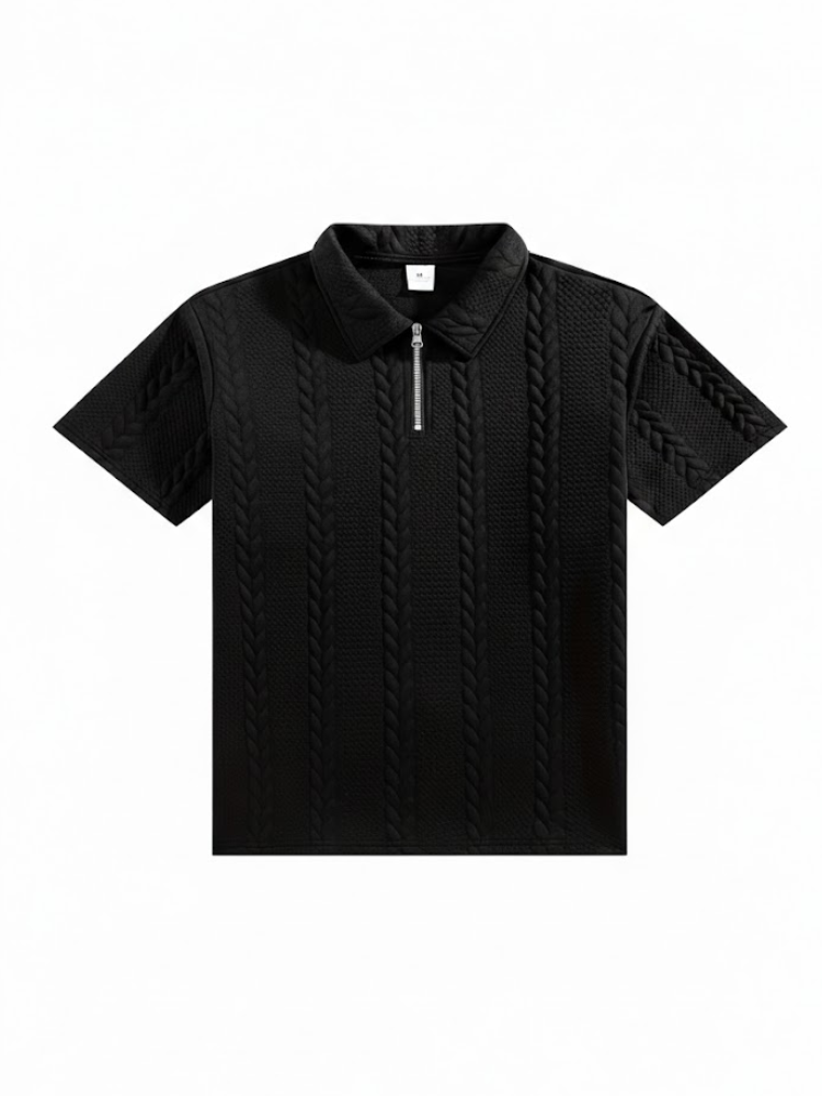 Casablanca - Men's Textured Zip Polo & Trousers Set
