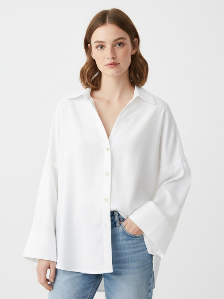 Caliah - Women Fall Casual Loose Shirt Lapel Buttons