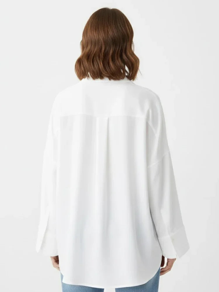 Caliah - Women Fall Casual Loose Shirt Lapel Buttons