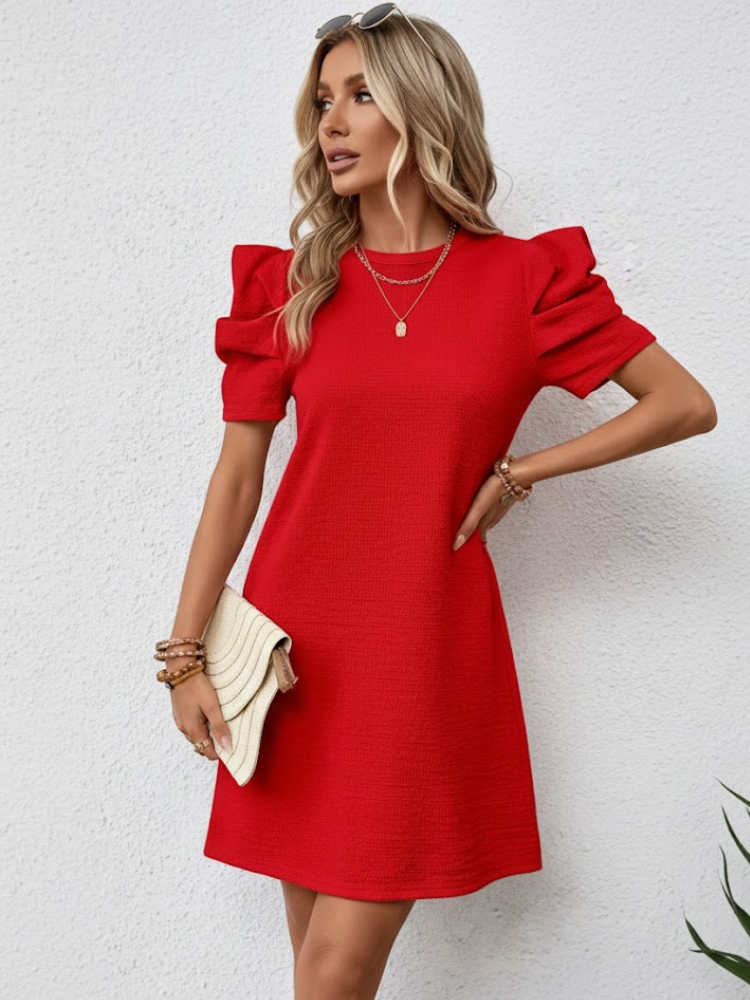 Caliah Christmas - Women's Loose Fit Crew Neck Dress