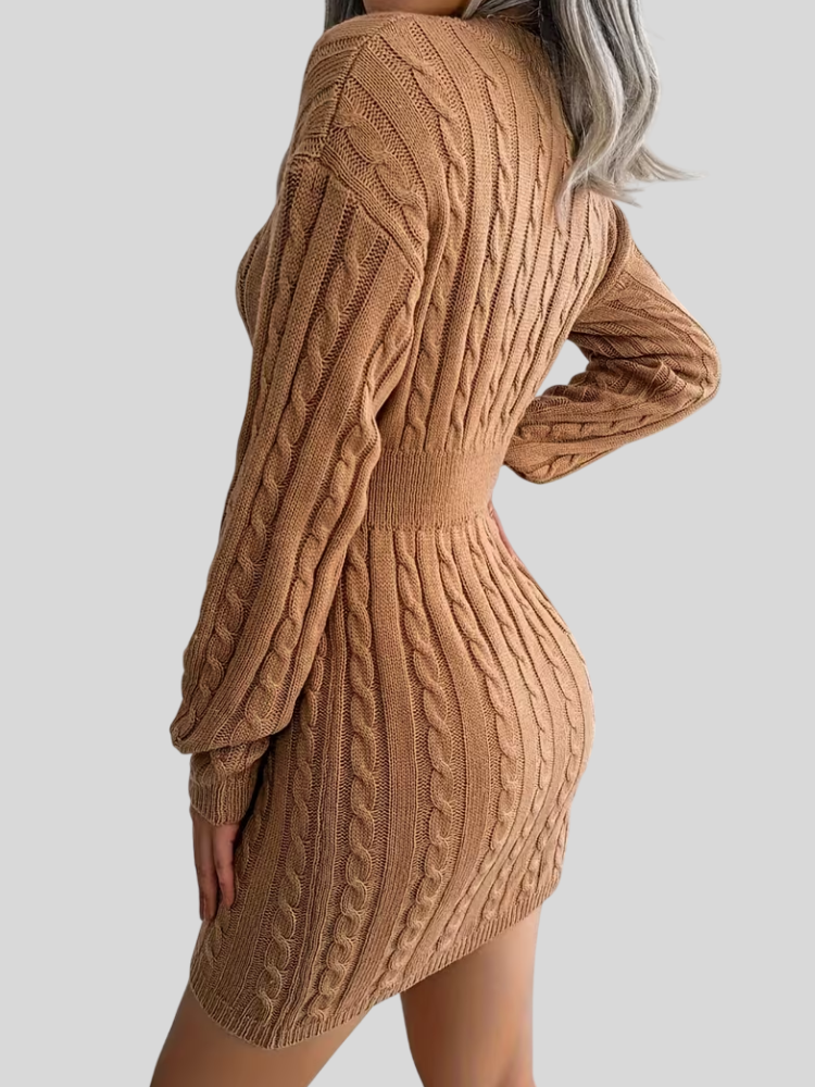 Caliah - Women's V-Neck Sweater Dress