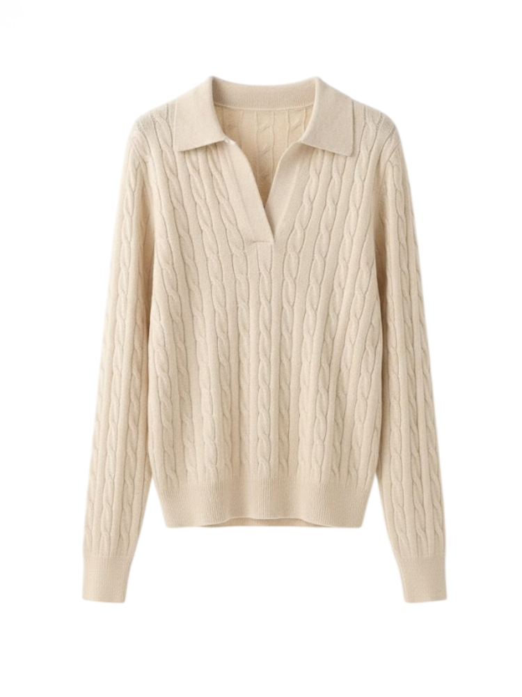 Caliah - Women's V-Neck Knit Sweater Top