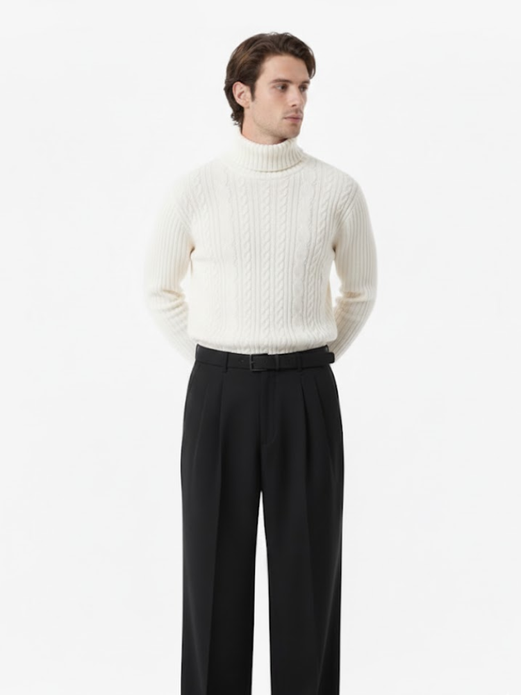 Caliah Classic – Winter Turtleneck Sweater & Trousers Set