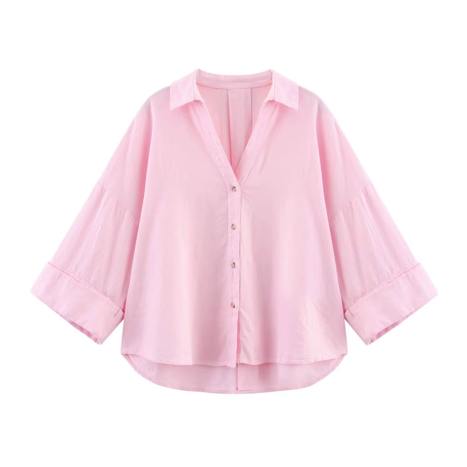 Caliah White Oversized Blouse with Wide Sleeves